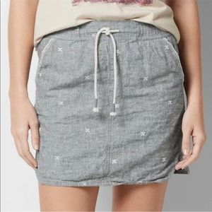 NWT Women's SONOMA Embroidered Linen Blend Skirt